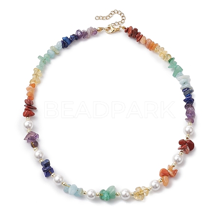 Chakra Theme Natural Red Aventurine & Red Jasper & Green Aventurine & Aquamarine & Citrine & Lapis Lazuli & Amethyst NJEW-JN05086-1