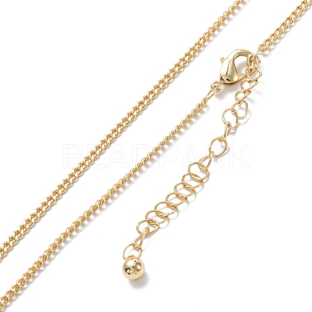Brass Curb Chain Necklaces NJEW-K123-09G-1