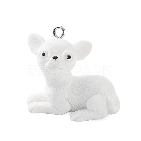 Opaque Resin Dog Pendants RESI-P033-A03-1