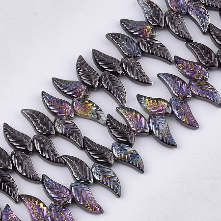 Electroplate Glass Beads Strands EGLA-T017-06F-1