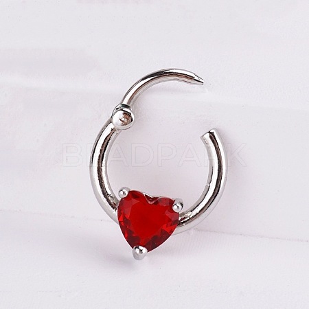 316L Stainless Steel Micro Pave Cubic Zirconia Hoop Nose Rings WG5D603-06-1