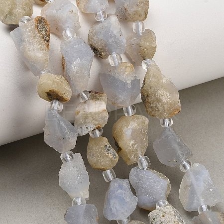 Raw Rough Natural Blue Lace Agate Beads Strands GG-CBA0B77-A04-01-1