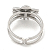 Non-Tarnish 304 Stainless Steel Sun Open Cuff Ring Components RJEW-A043-01P-3