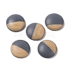 Two Tone Wood Grain Frosted Imitation Leather Style Resin Cabochons RESI-G053-01E-3