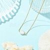Natural Baroque Keshi Pearl Pendant 304 Stainless Steel Cable Chain Necklaces for Women NJEW-JN06225-02-1