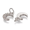 Brass Micro Pave Clear Cubic Zirconia Charms LS-ZIRC-Z005-01C-2