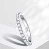Rhodium Plated 925 Sterling Silver Moissanite Finger Rings for Women WG76D6D-06-1