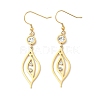 304 Stainless Steel Leaf Dangle Earrings EJEW-Z129-13G-4