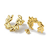 Ion Plating(IP) 304 Stainless Steel Olive Branch Wreath Stud Earrings for Women EJEW-I284-02G-2