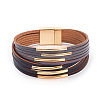 Two Tone Imitation Leather Multi-strand Bracelets for Women WGE2A7B-08-1
