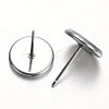 Tarnish Resistant Flat Round 304 Stainless Steel Stud Earring Settings STAS-M227-8mm-2
