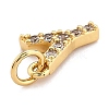 Brass Micro Pave Grade AAA Cubic Zirconia Charms ZIRC-P067-11G-Y-NR-3