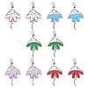 10Pcs 5 Colors Alloy Enamel Pendants ENAM-YW0002-90-1
