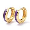 Brass Enamel Hoop Earrings KK-P205-09G-01-2