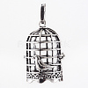 Rack Plating Brass Cage Pendants X-KK-Q402-14AS-1
