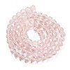Misty Rose Color Faceted(32 Facets) Round Glass Beads Strands X-EGLA-J042-6mm-19-3