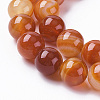 Natural Striped Agate/Banded Agate Bead Strands G-G962-8mm-14-3