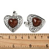Natural Mahogany Obsidian Peach Love Heart Pendants G-G158-01O-3