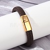 Braided Microfiber Leather Cord Bracelets for Women Men BJEW-D304-05G-01-4