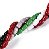Opaque Solid Color Glass Beads Strands GLAA-N058-4x6mm-B01-2