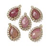 Natural Rhodonite Faceted Teardrop Pendants G-I375-01G-17-1