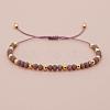 Glass & Brass Round Beads Braided Bead Bracelets RD6595-16-1