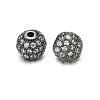 Round Brass Micro Pave Cubic Zirconia Beads ZIRC-N016-01B-6MM-2