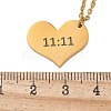 304 Stainless Steel Number 11:11 Pendant Necklaces NJEW-NH0002-01G-01-5
