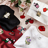 AHADERMAKER 1Set Rose & Plum Blossom Cloth Embroidery Applqiues PATC-GA0001-25-4