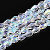 Transparent Electroplate Glass Beads Strands EGLA-N023-6x8mm-A01-1