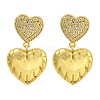 Rack Plating Brass Micro Pave Clear Cubic Zirconia Stud Earrings EJEW-I313-15E-G-1