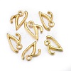 Golden Plated Alloy Letter Pendants X-PALLOY-J718-01G-V-2