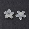 Transparent Frosted Acrylic Flower Beads X-PAB1936Y-10-3