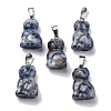 Natural Blue Spot Jasper Pendants G-B127-08P-02-2