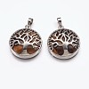 Natural Tiger Eye Pendants G-E449-C05-1
