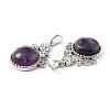 Natural Amethyst Pendants G-P498-01P-05-3