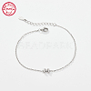 Anti-Tarnish Rhodium Plated 925 Sterling Silver Letter Cubic Zirconia Link Bracelets GI2156-13-1