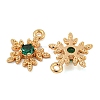 Flower Brass Micro Pave Cubic Zirconia Pendants KK-N254-102G-02-2