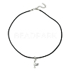 Antique Silver Alloy Bird Pendant Necklaces NJEW-JN04558-6