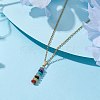 Natural & Synthetic Mixed Gemstone Disc Pendant Necklaces NJEW-JN04623-02-2