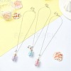 3Pcs 3 Style Heart & Crab & Star Alloy Pendant Necklaces Set NJEW-FZ00024-4