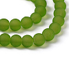 Baking Paint Lime Green Frosted Round Transparent Glass Bead Strands X-GLAA-S031-6mm-34-2