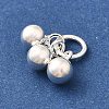 925 Sterling Silver 3 Round Ball Charms STER-L066-03S-2