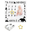 Polyester Baby Monthly Milestone Blanket for Boy and Girl AJEW-WH0405-001-1