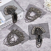 SUPERFINDINGS 4Pcs 2 Styles Iron Fashion Tassel Epaulette FIND-FH0008-09-4