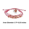 Multi String Cord Bracelet with Initial Letter M Charm BJEW-SW00042-03-2