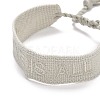 Word Love Is All Polycotton(Polyester Cotton) Braided Bracelet with Tassel Charm BJEW-F429-05-2