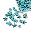 130Pcs 5 Styles Synthetic Turquoise Beads TURQ-FP0001-02-3