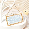 Brass Glass Hanging Photo Frame AJEW-WH0017-26G-7