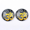 Yoga Theme Glass Cabochons X-GGLA-L011-25mm-05-1